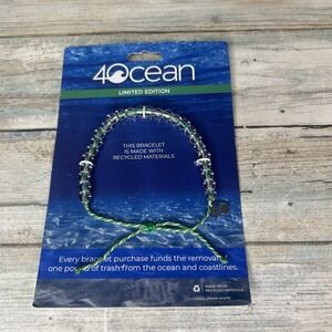 4Ocean Limited Edition Recycled Glass Bead Bracelet -  Green/Yellow